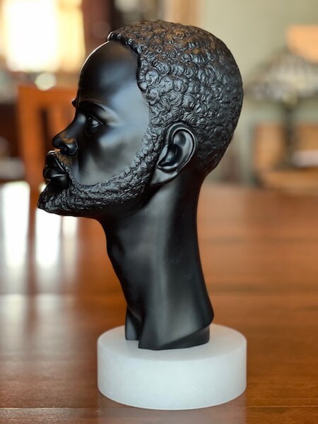 Regal African Male Bust in Bonded Marble from Italy Prince Museum
